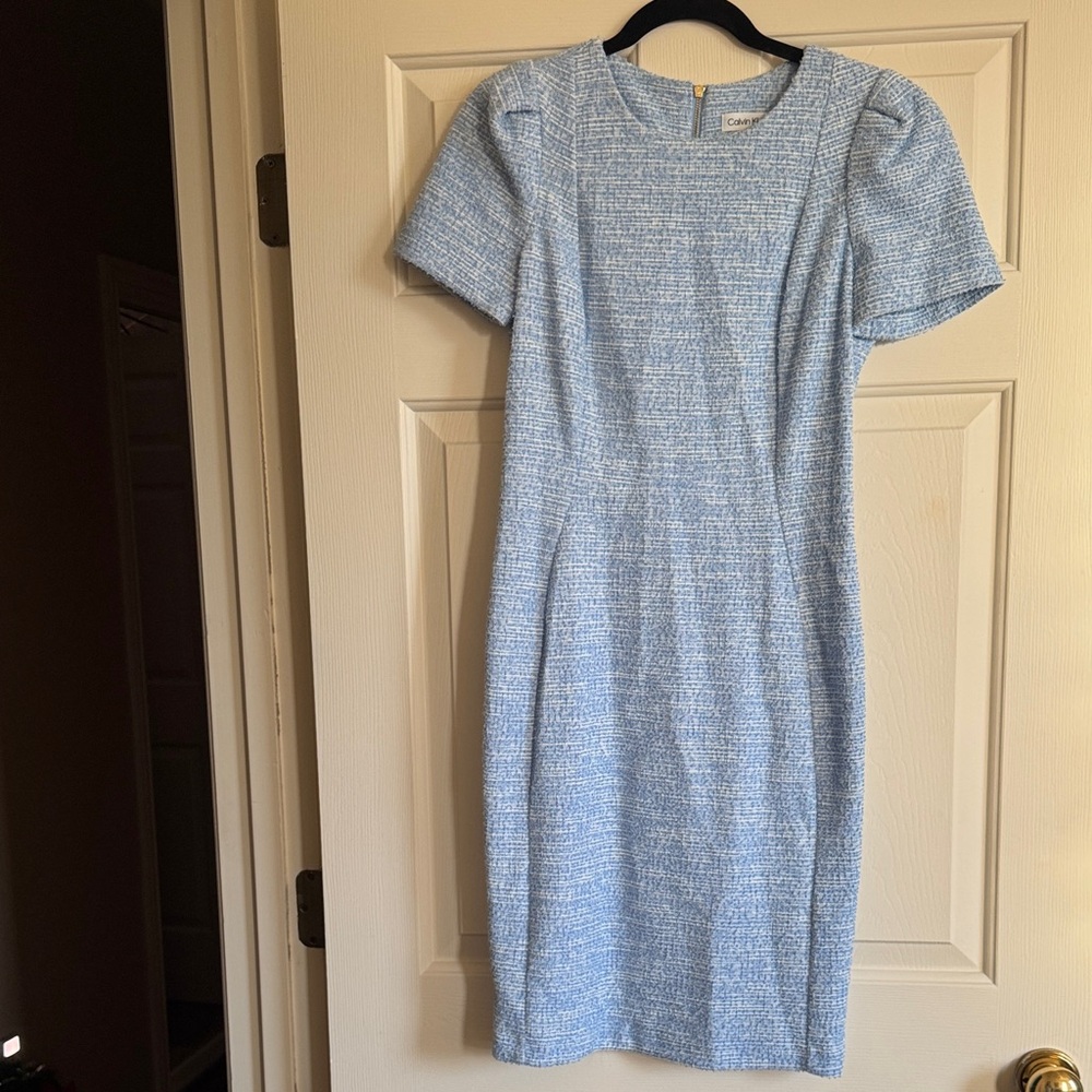 SOLD - Calvin Klein Light Blue Midi Dress